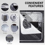 Gollense Portable Infrared Sauna for Home Spa 2 Person Full Size Personal Far Infrared Sauna Box with 2 Foldable