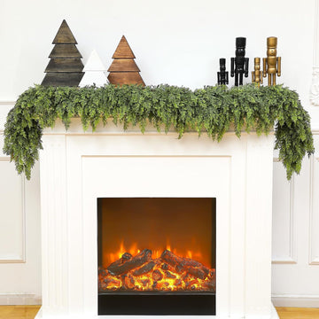 2 Pcs 6 ft Christmas Artificial Cedar Garland Realistic