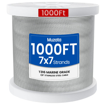1000ft 1/8" T316 Stainless Steel Cable Railing Wire Rope WR02