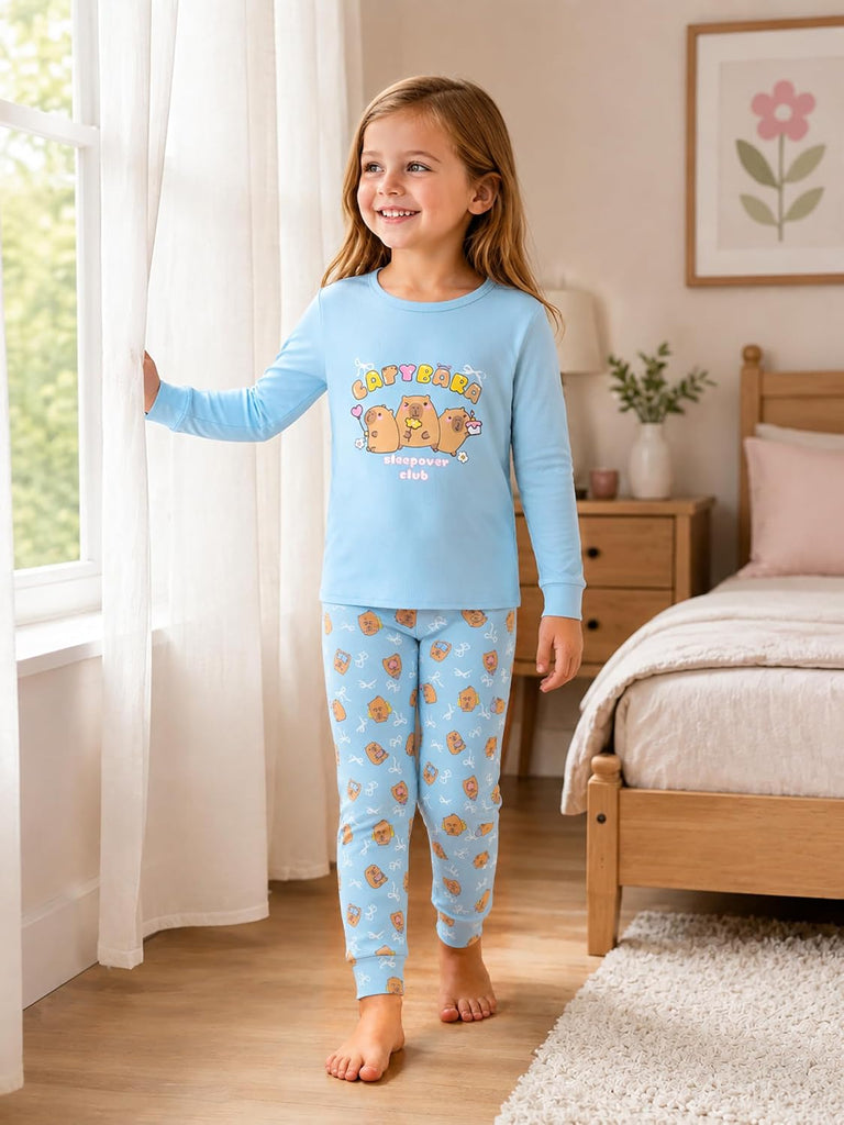 Girls Snug Fit Pajamas, Piece Long Sleeve Set