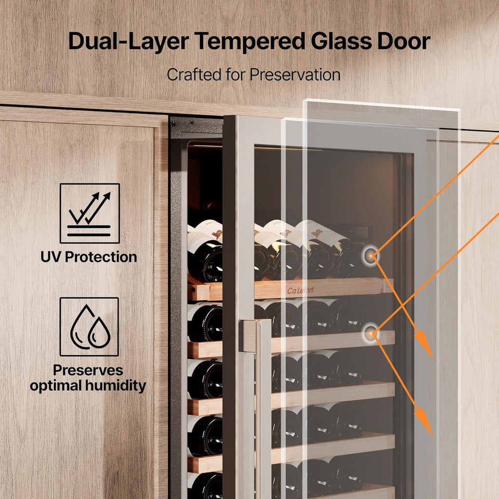 24 Inch Wine & Beverage Refrigerator - 185 Can + 77 Bottle Dual Zone 34-65°F Coo