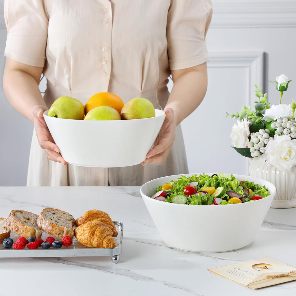 105 OZ Large Serving Bowls Ceramic Salad Soup Bowls Set of 2 | Deep Bowls , Family & Entertaining Salad, Soup, Pho