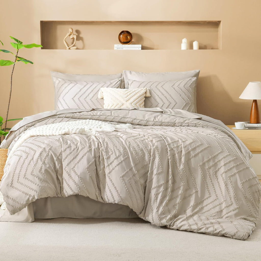 Litanika King Comforter Set with Sheets Beige