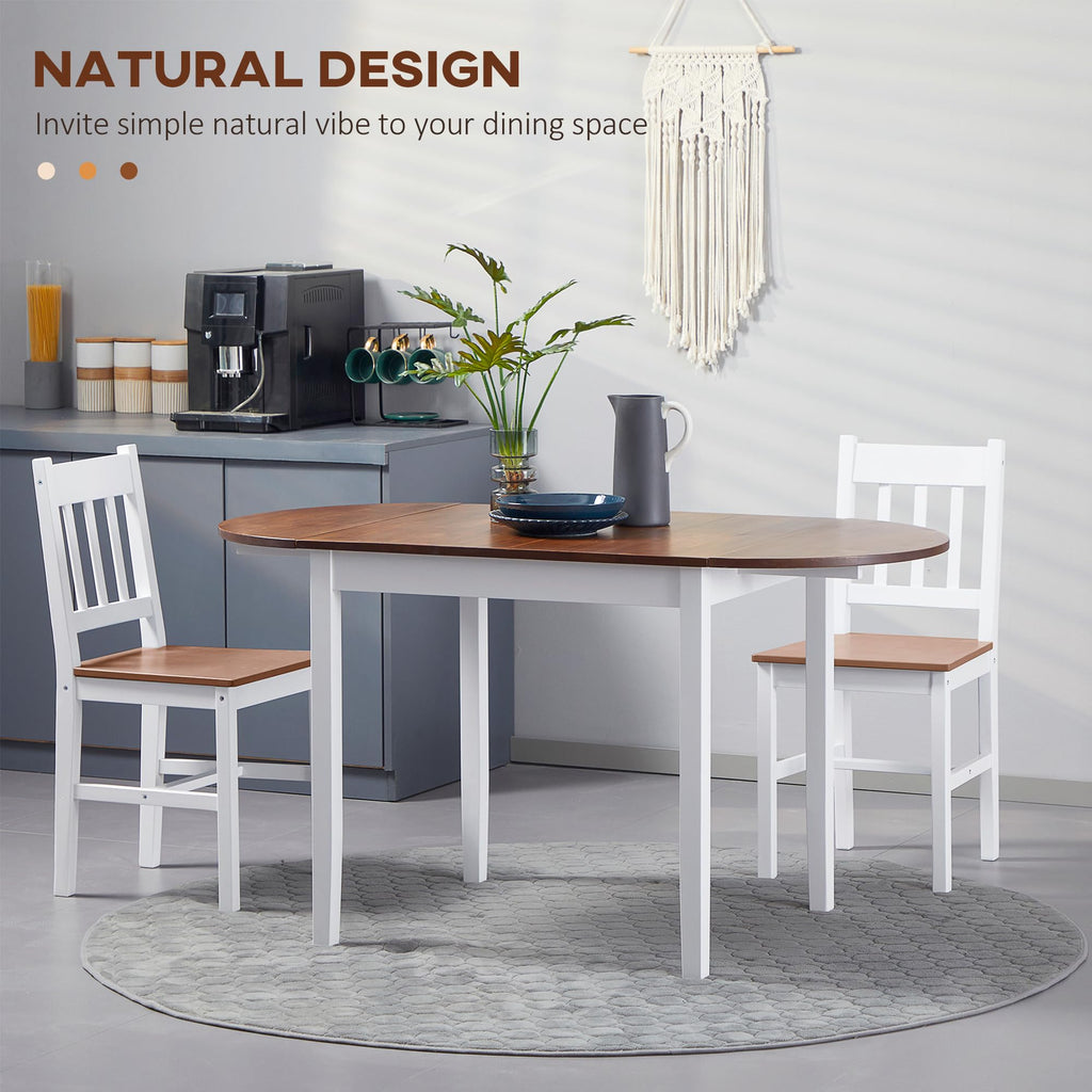 55" Solid Wood Folding Dining Table for 4-6 People, Brown