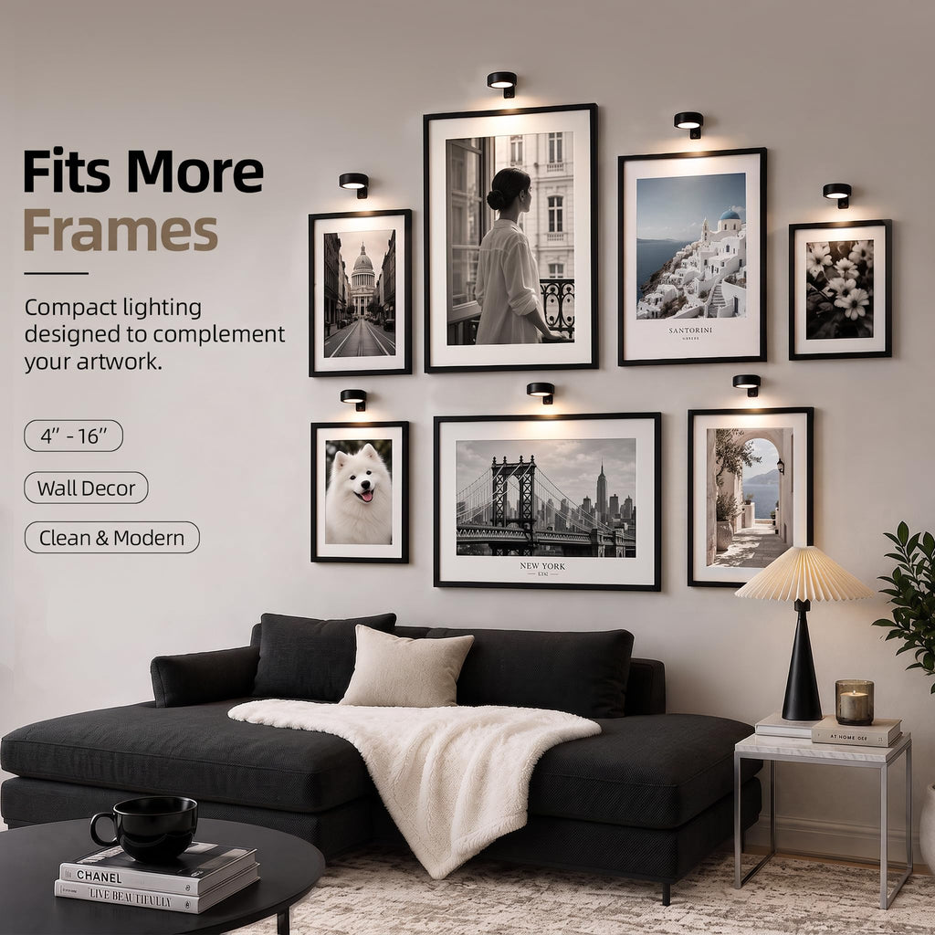 Picture Lights for Wall, 2000mAh Rechargeable Battery Magnetic Poster Lights with 3 Color Temps & 12 RGB, Remote