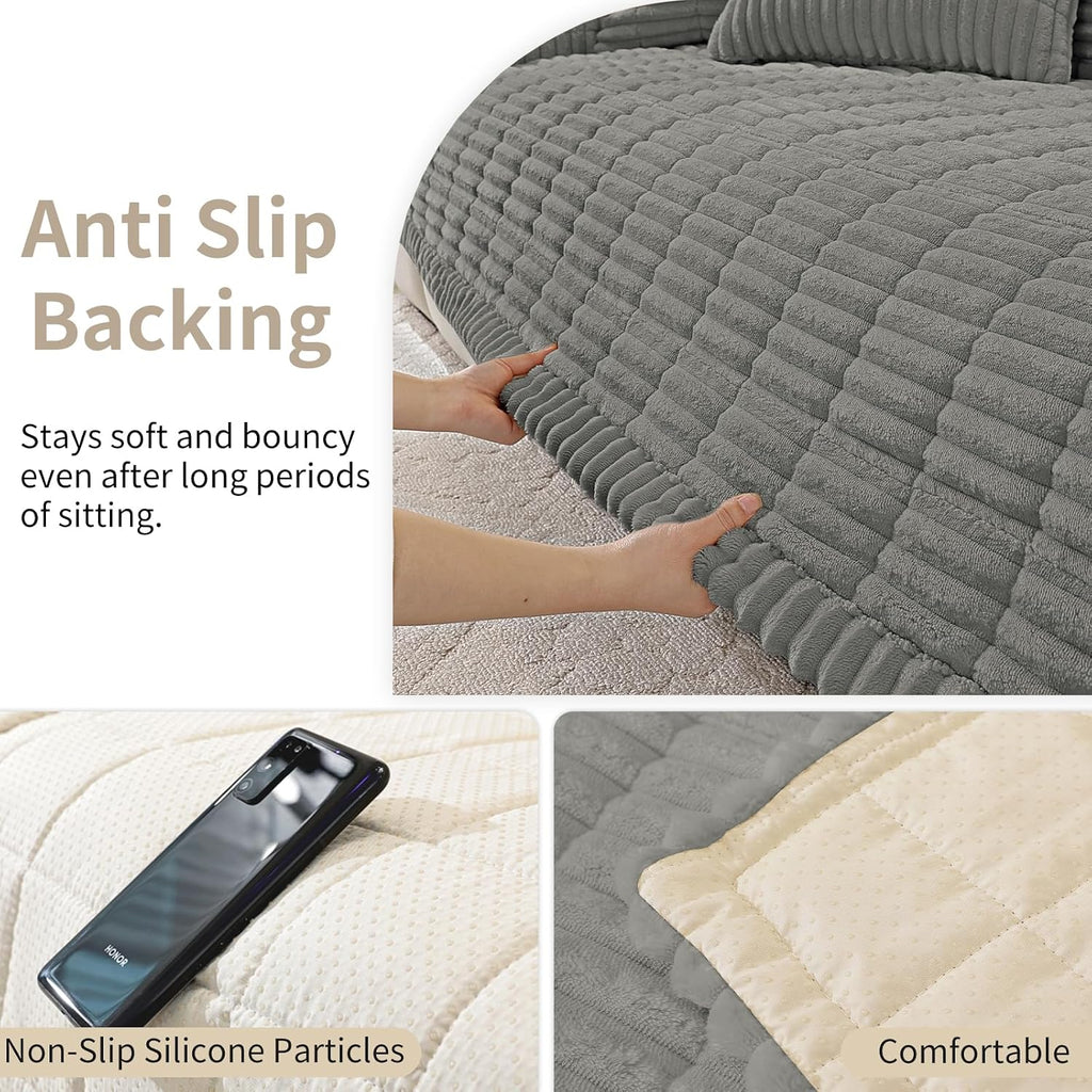 Fuzzy Pet Couch Covers for Dogs Non Slip Sofa Cover for Pets