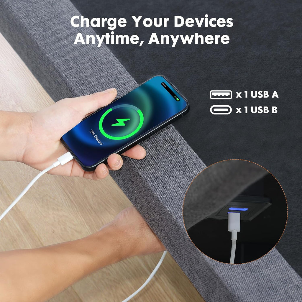 Full Adjustable Bed Frame, Electric Base, USB, Zero Gravity