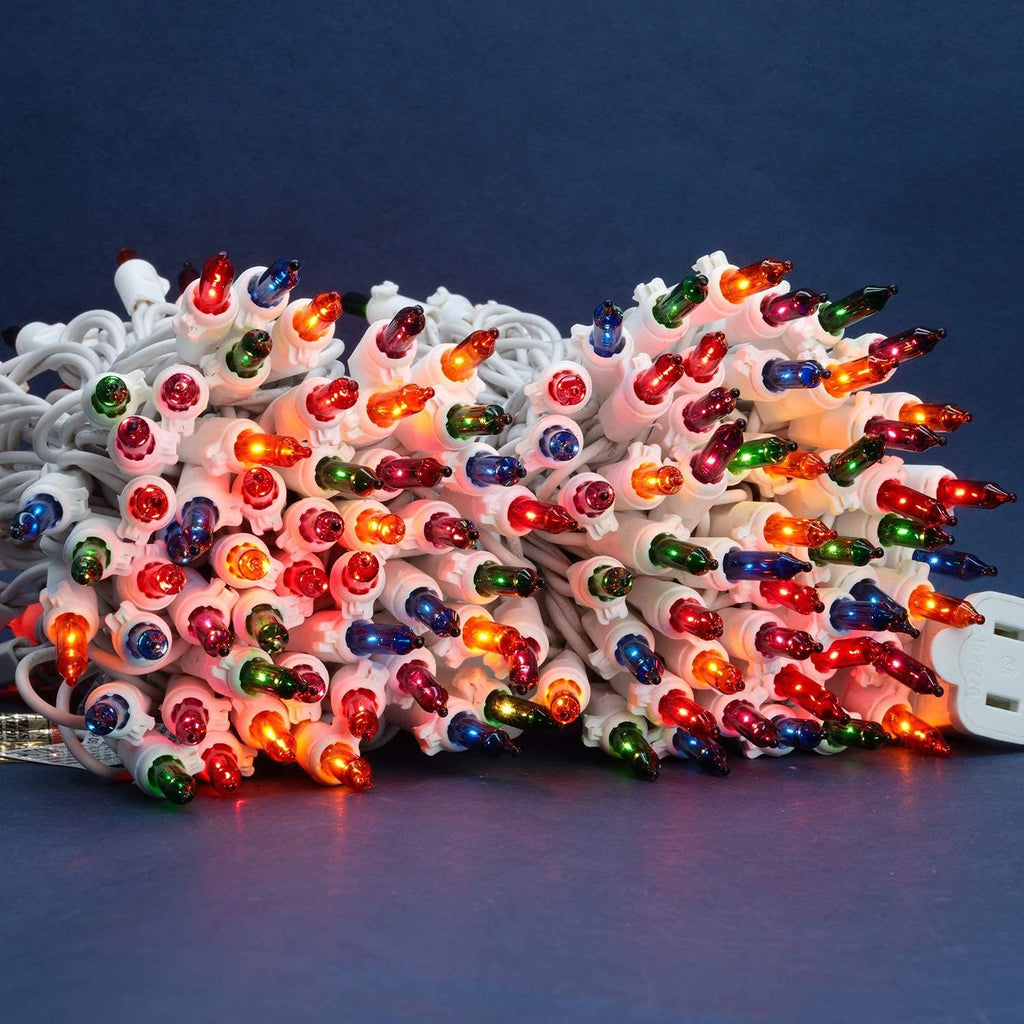 200 Multicolor Christmas Lights, 2 Set 33 ft 100 ct White Wire String Light