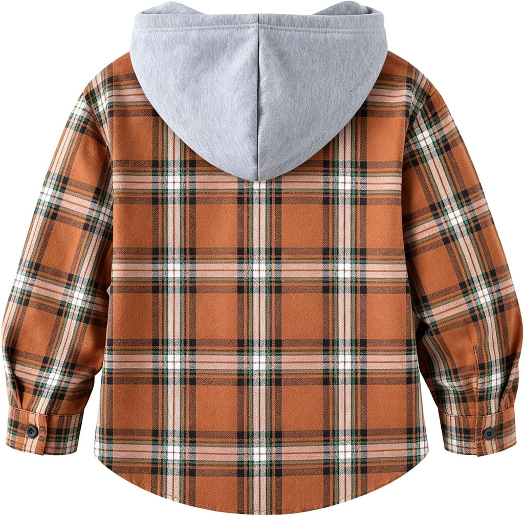 Boys Plaid Flannel Shirts Casual Button Down Shirt