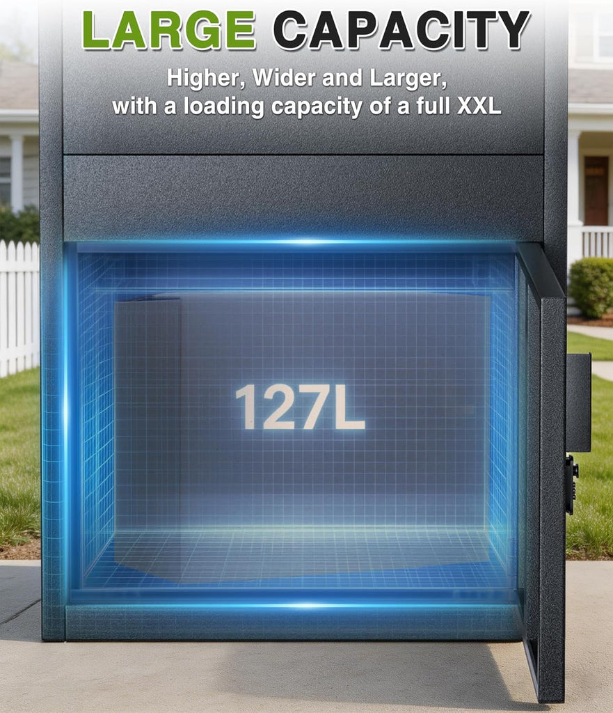 Package Delivery Boxes & Mailbox with Plant Roof, Large Parcel Drop Box with Coded Lock