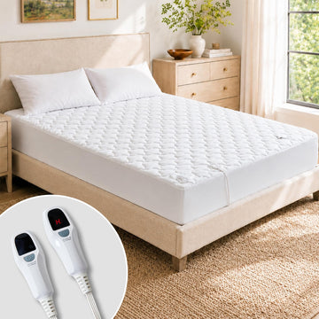 Heated Mattress Pad, Dual Control Bed Warmer, 10 Heat Settings