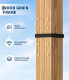 10 x 13 ft Wood-Grain Aluminum Pergola Outdoor Pergola with  - Image 5