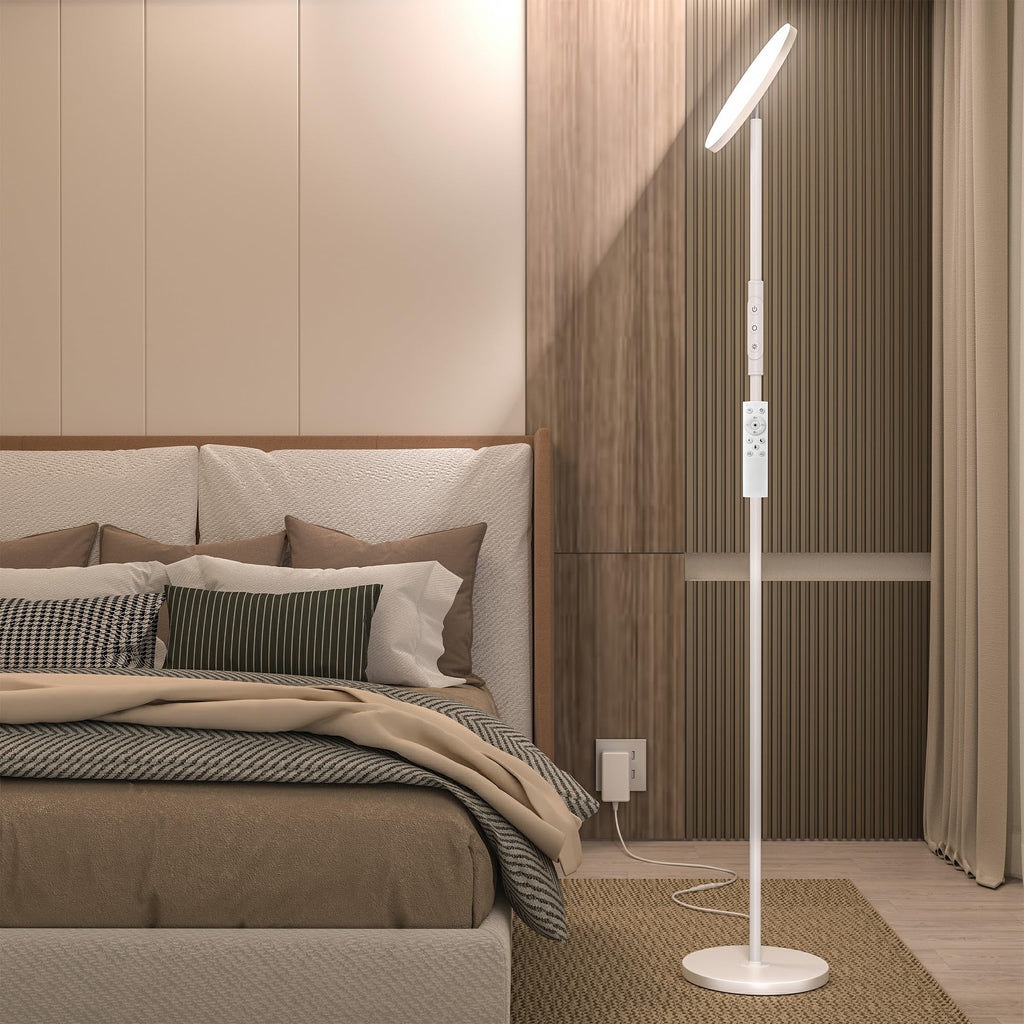 Super Bright Floor Lamp, Stepless Dimmable LED Standing Lamp with Remote and Touch Control, 69" Tall Torchiere