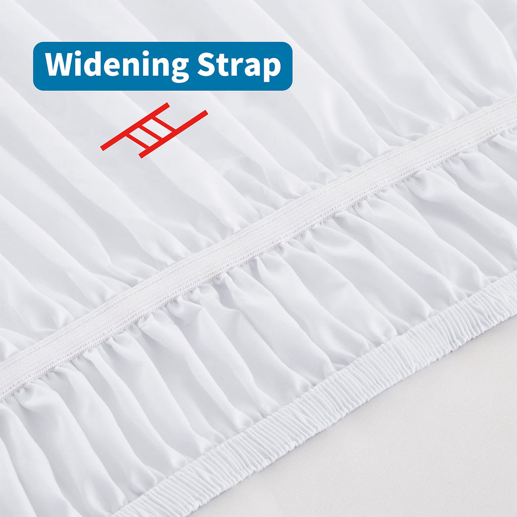 White Wrap Around Bed Skirt, Full Queen 18-Inch Brushed Drop