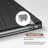 42"x84" Concealed Sliding Barn Door with Soft Close Hardware Kit, Black Hidden Door for Opening 38"-