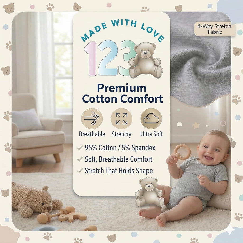 Baby Short-Sleeve Bodysuits Multipack, Boy Girl, to