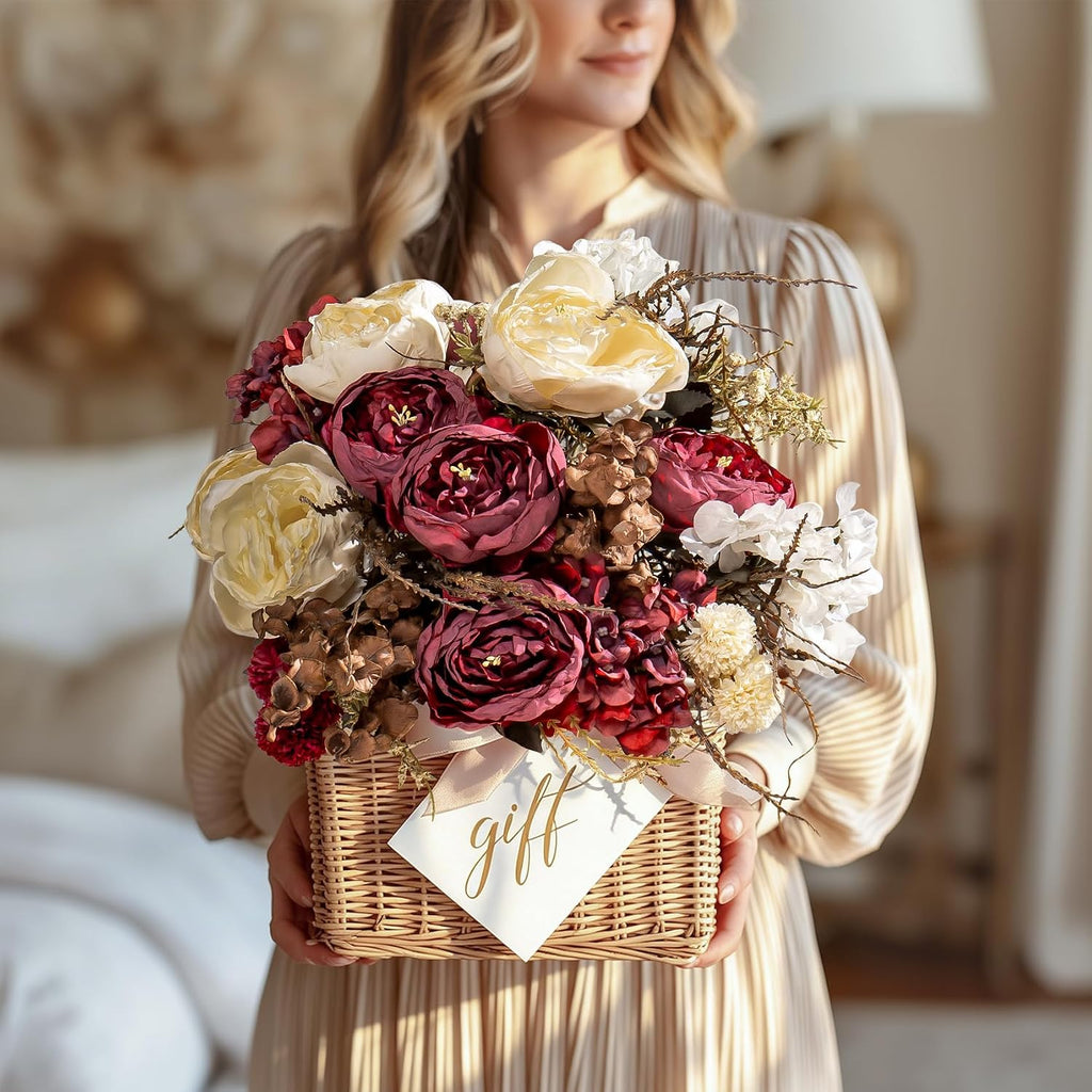 Packs Peonies Artificial Flowers 23 Stems Artificial Peonies Bouquets Silk Faux Peonies Flowers for Arrangements - Set of 20