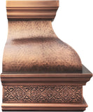 36 Inch Copper Wall Mount Range Hood 610 CFM LED Lights Dishwasher-Safe Baffle Filters