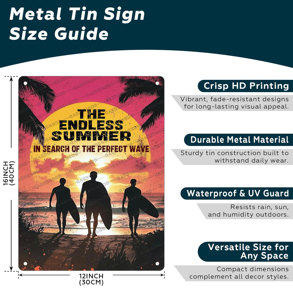 Beach Inspired Metal Tin Sign The Endless Summer Rustic Wall Decor Vintage Surf Shack Art Iron Poster For Cafe