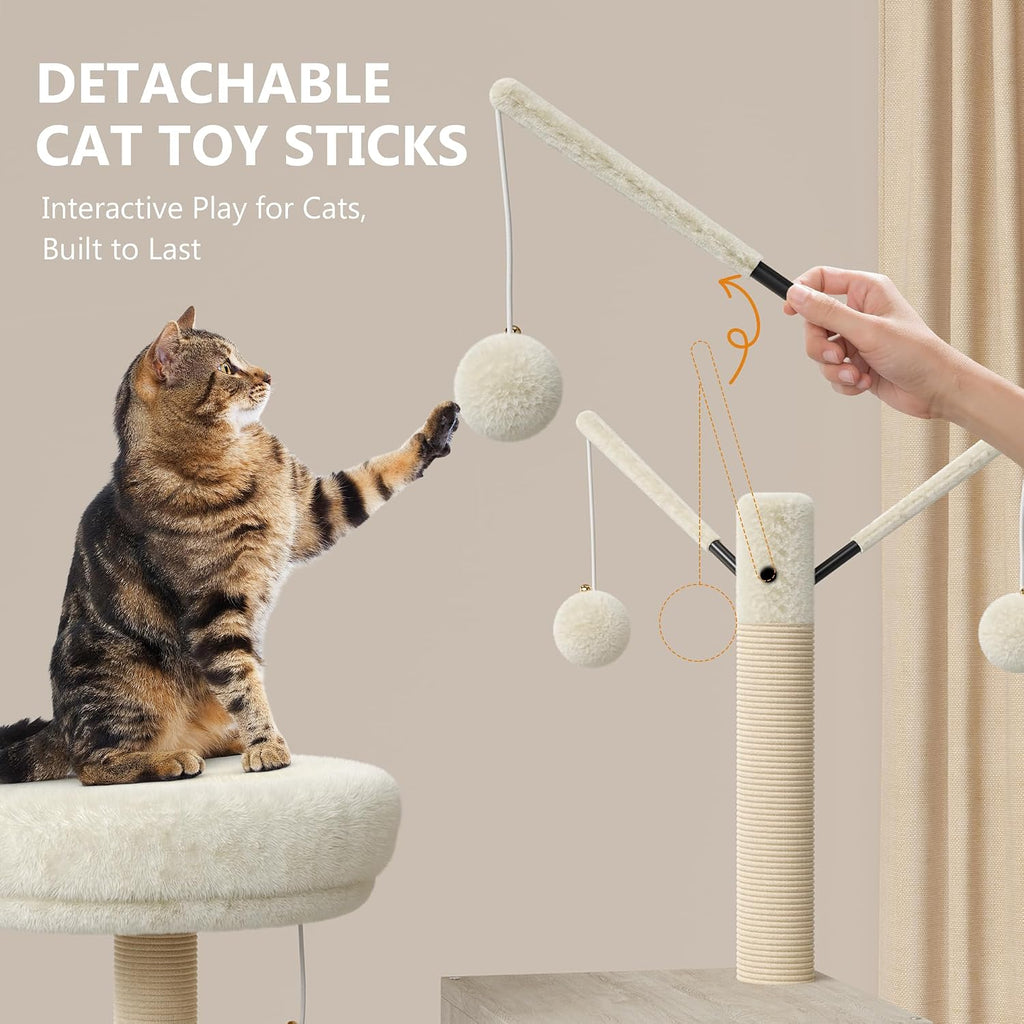 Cat Tree with Litter Box Enclosure All-in-One Cat Tower Cabinet Furniture