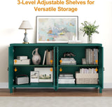 Buffet Cabinet with Storage, 60" W Modern Coffee Bar Sideboard with 4 Doors & Adjustable Shelves