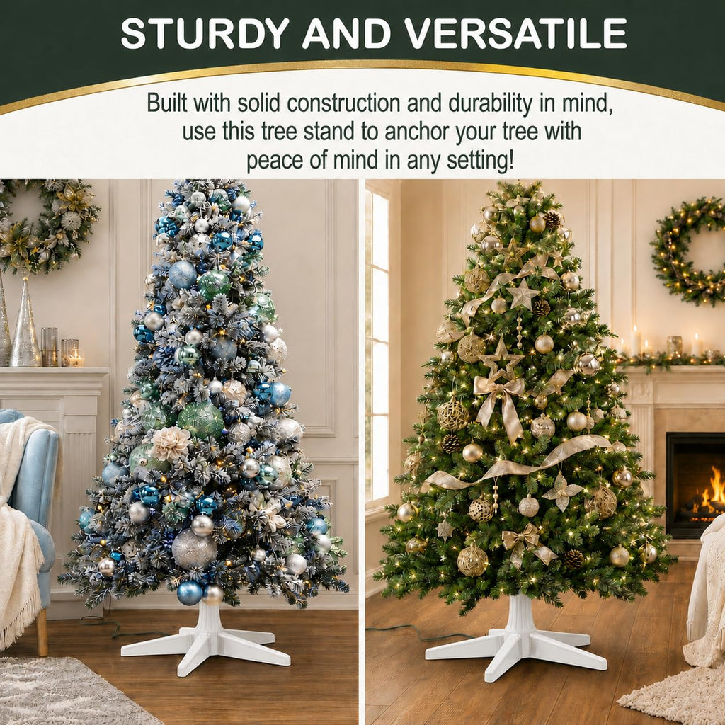 Rotating Christmas Tree Stand with Remote, 360 Spin (White)