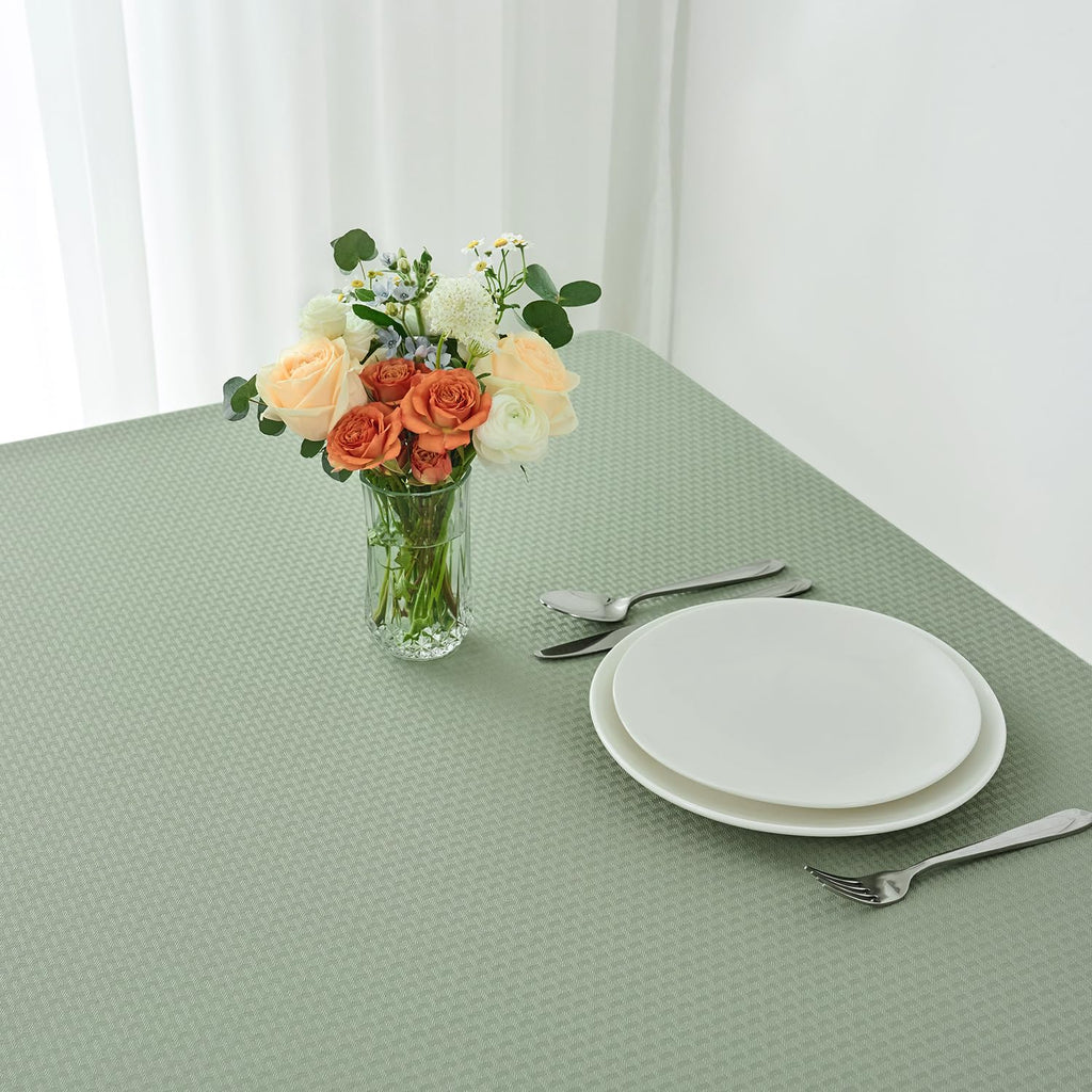 Rectangle Tablecloth Weaved Pattern Waterproof Spillproof Wrinkle Free Table Cloth, Kitchen Dining Tabletop