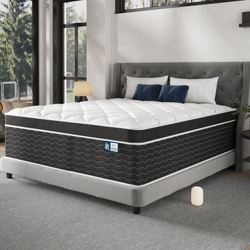 Luxury California King Mattress 12 Inch, Firm Hybrid Mattress Cal King in a Box, 7-Zones& Extra Edge Support, Cooling