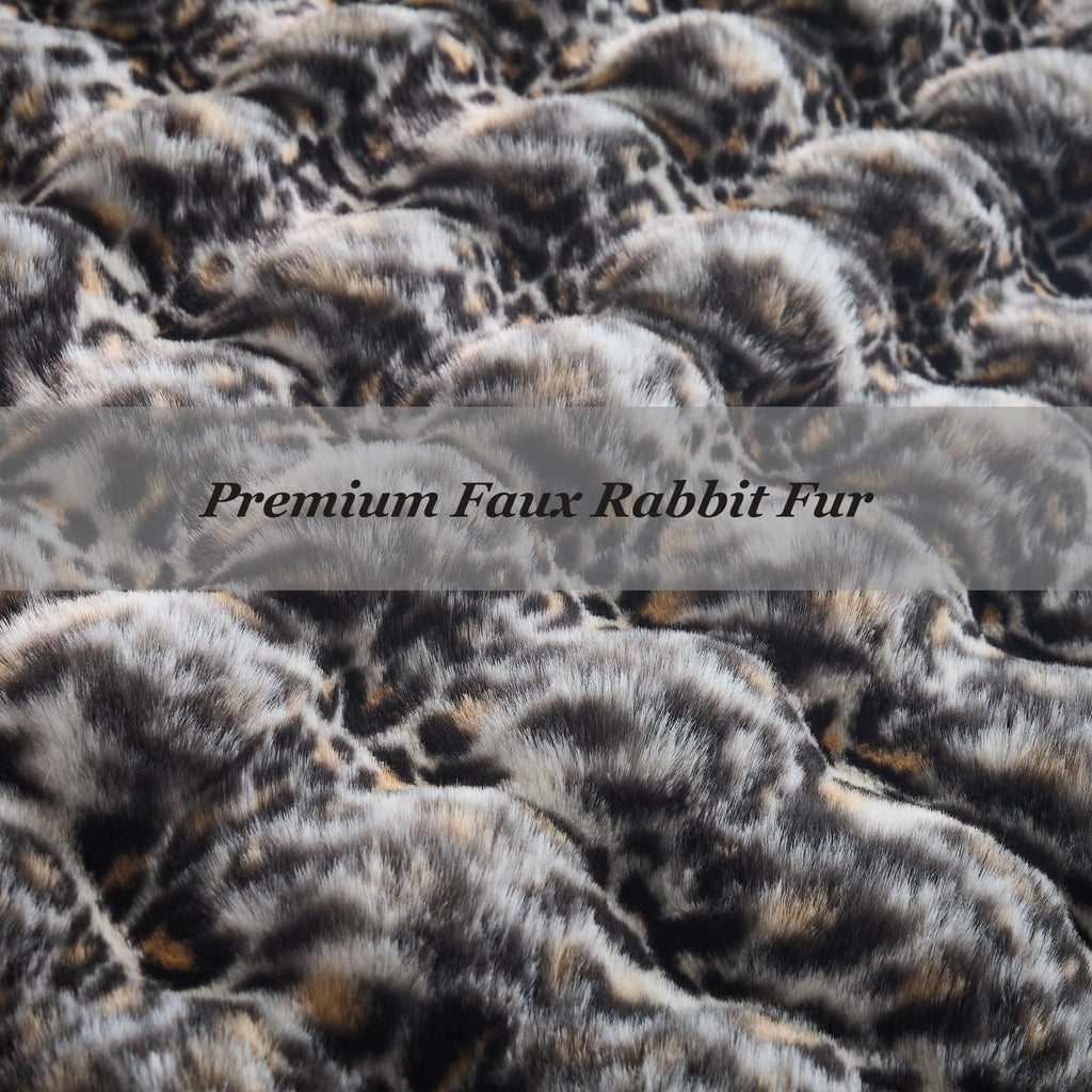 Leopard Grey Bubble Throw Blanket Faux Fur Blanket 51''x63''