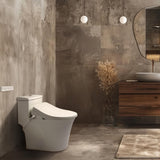 Luxury Elongated Electric Bidet Toilet Seat with Remote Control, Endless Warm Water, LED Night Light, Slim Profile