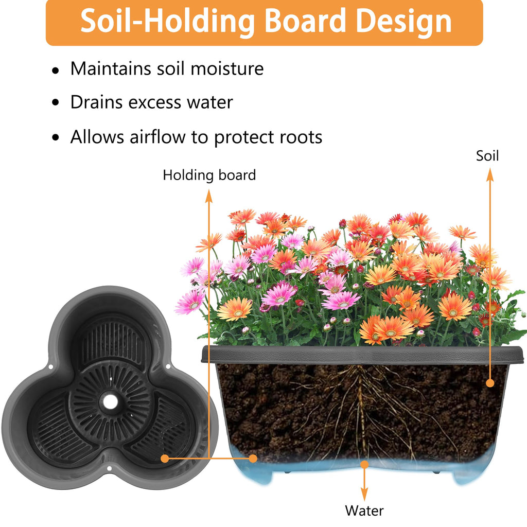 5 Tier Vertical Garden Planter, Self Watering Stackable Planters with Wheels for Strawberries, Herbs, Flowers