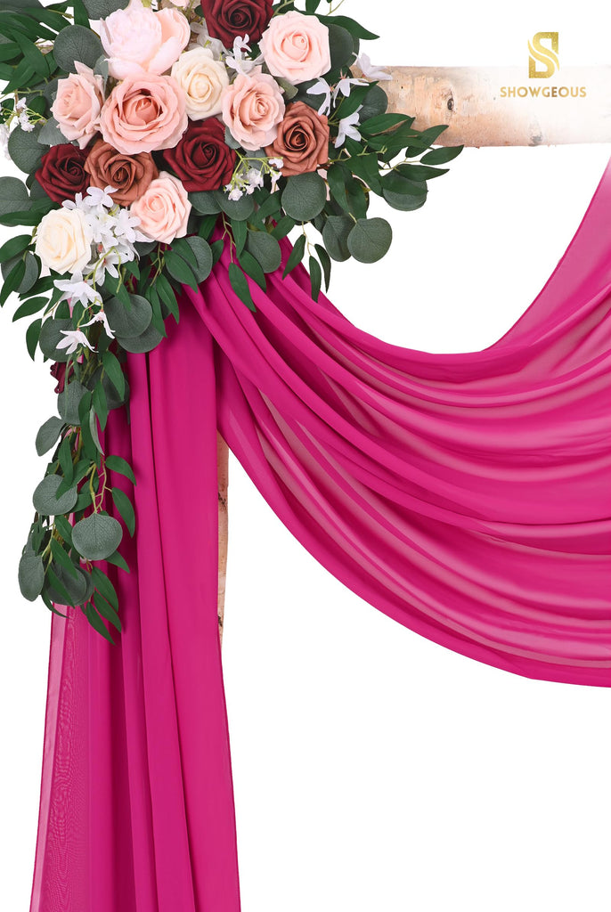 Wedding Arch Draping Fabric Fuchsia Chiffon Fabric Drapes