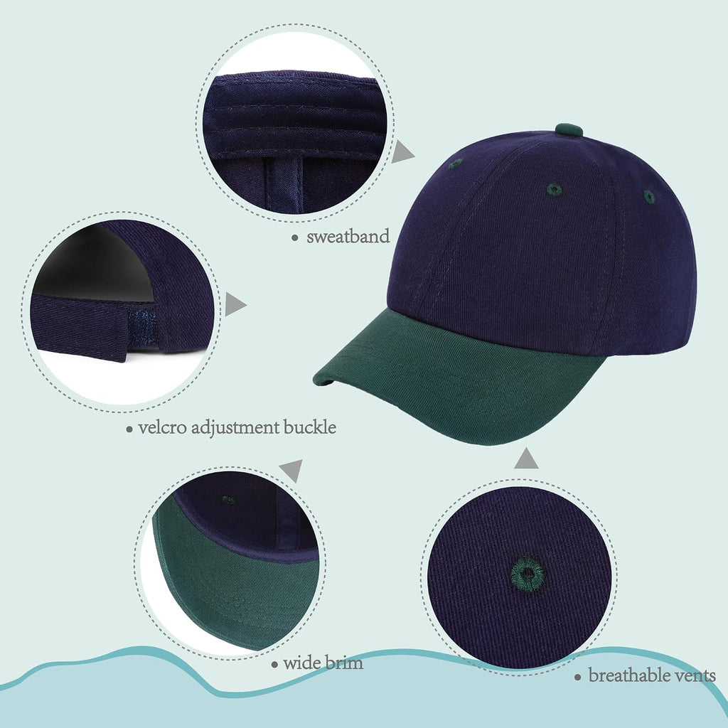Baby Baseball Hat Toddler Baseball Cap Colorblock Cotton Girl Boy Sun Hats Adjustable Size Summer Spring Autumn