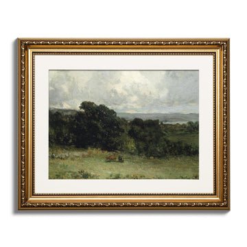 Vintage Framed Landscape Wall Art, Bedroom Bathroom Living Room Pastures Scenery Paintings Retro Decor, Canvas Prints