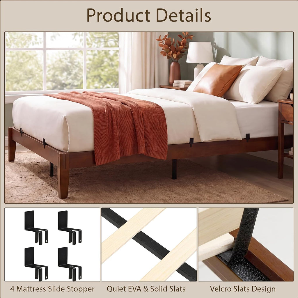 Bamboo Japanese Joinery Bed Frame, Platform Bed Frame