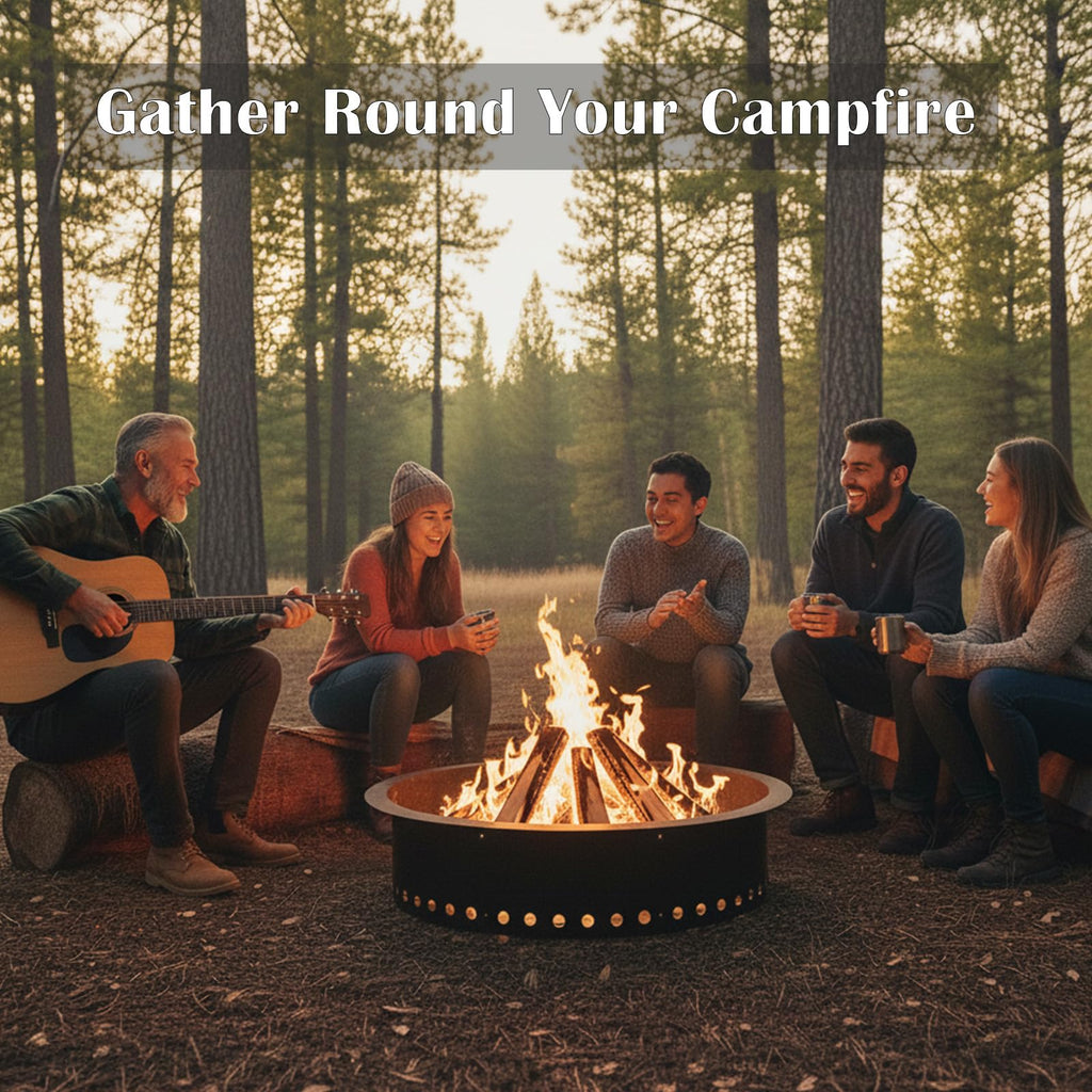 Fire Ring for Outside Fire Pit 36-Inch Outer/32-Inch Inner Diameter, Heavy Duty Solid Metal Steel Round Fire Pit Ring