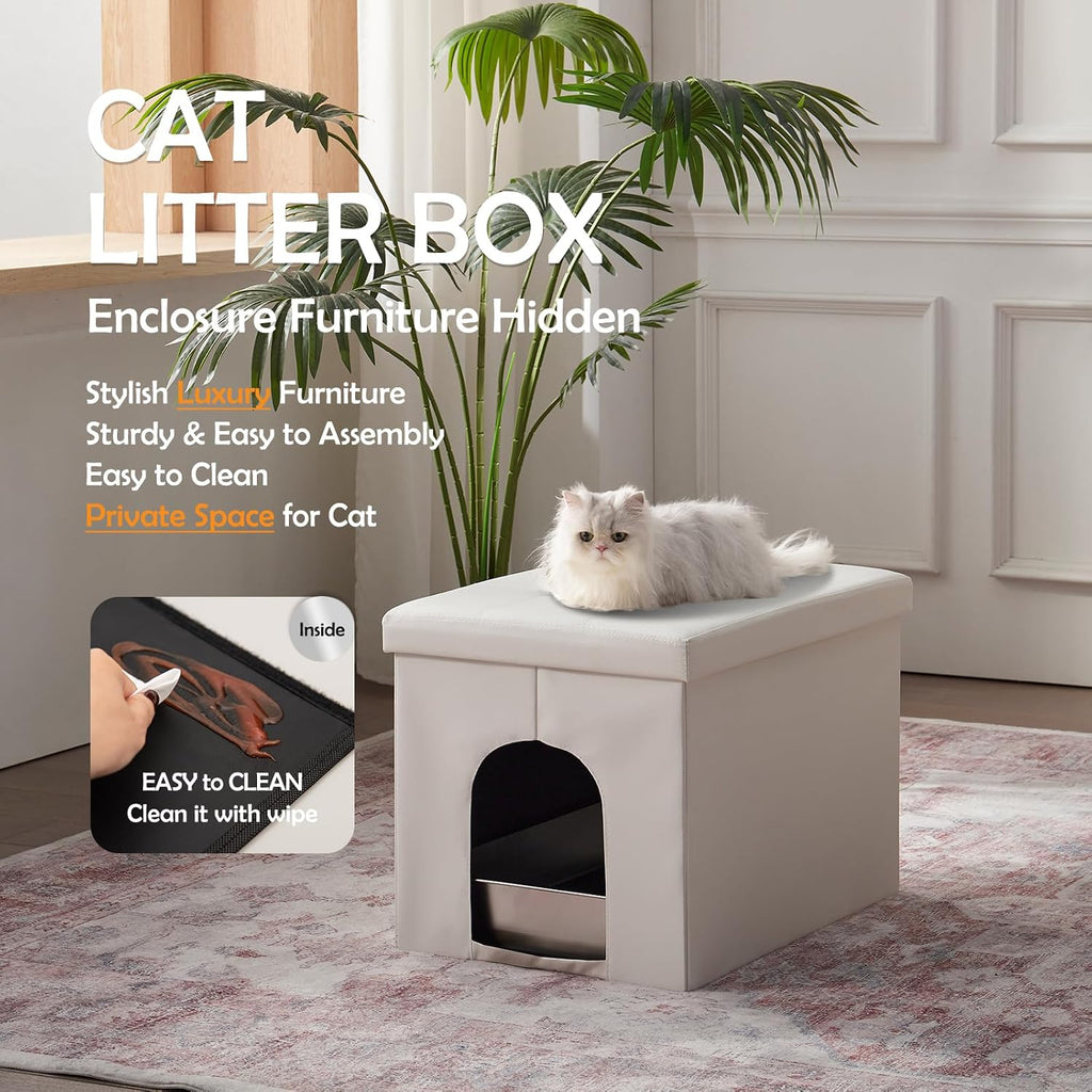 Cat Litter Box Enclosure Furniture Odor Control, Large