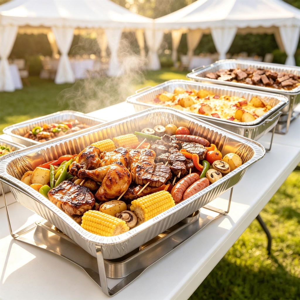 21"x 13" Full Size Aluminum Pans With Lids(15 Pack), Large Disposable Tin Foil Pans with Lids, Heavy Duty Roasting