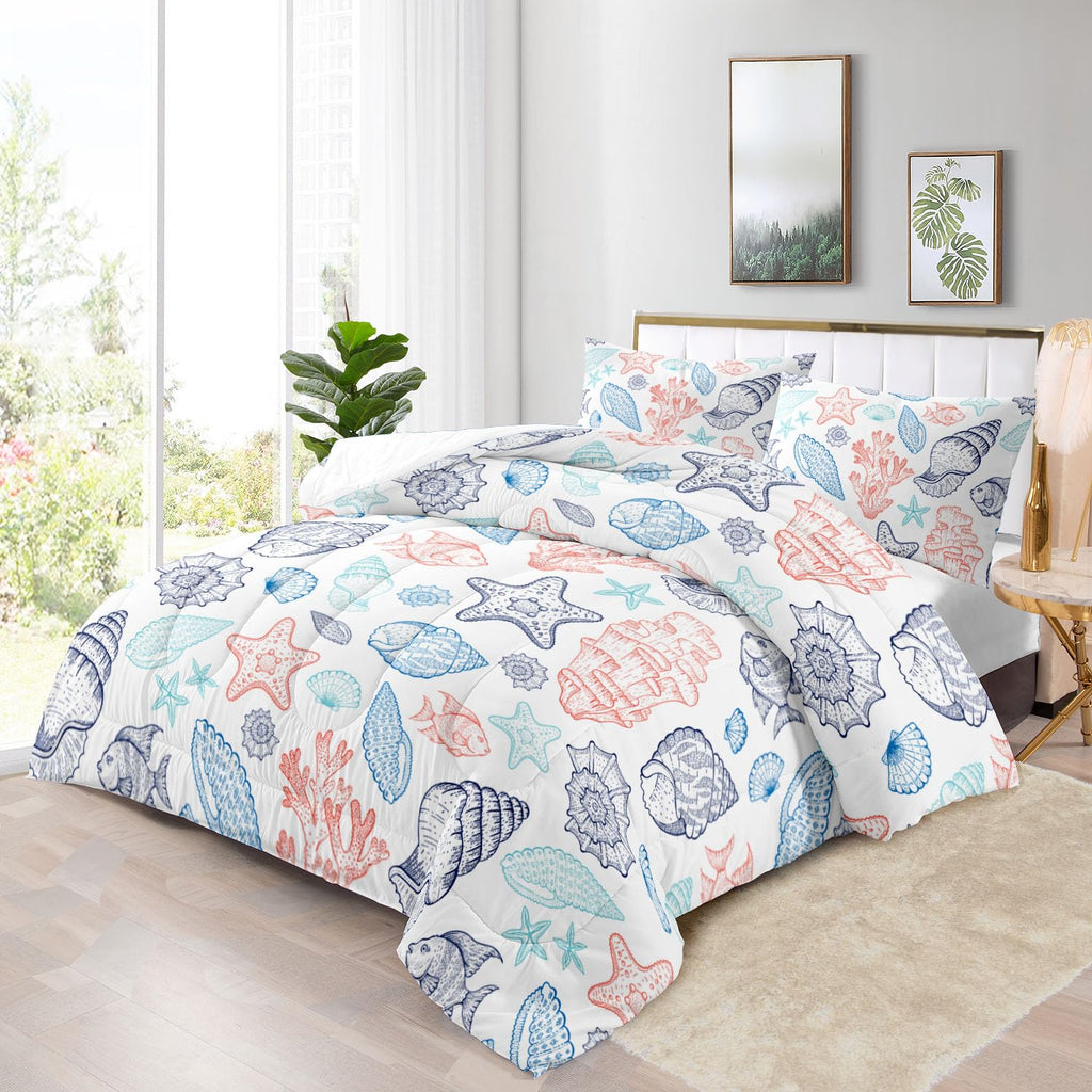 Sea Shell Bedding Comforter Set - Ocean & Coastal Beach Theme