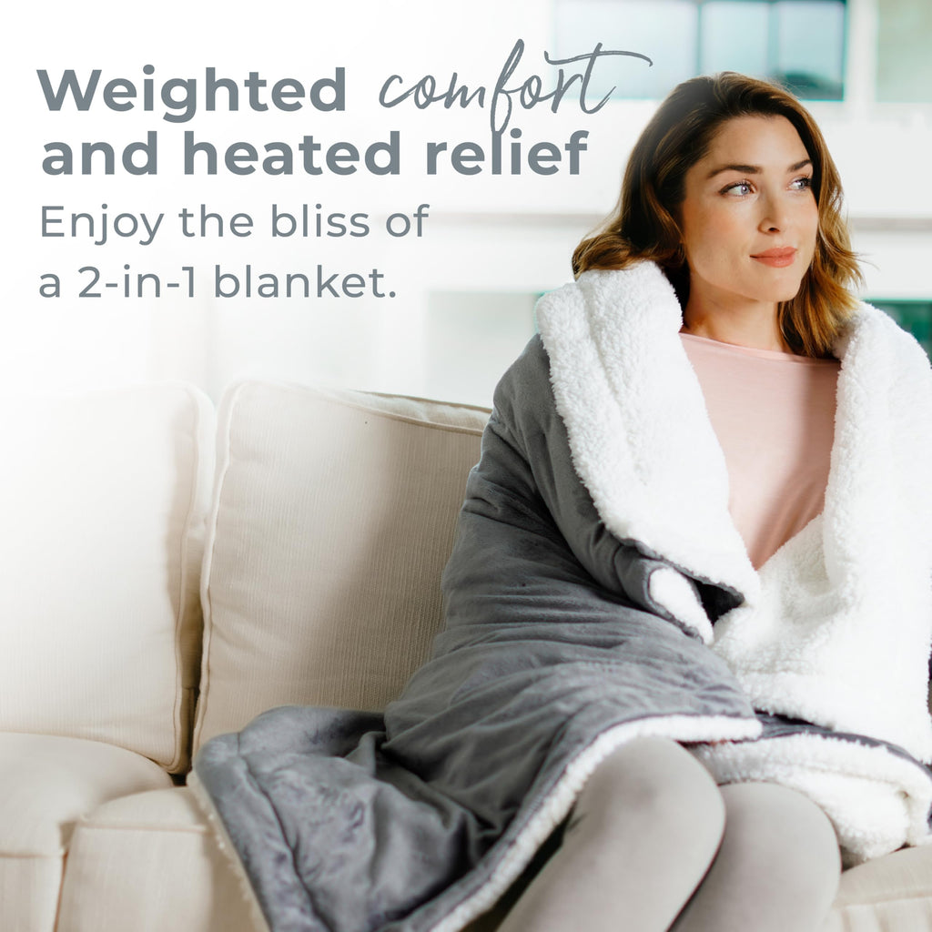 WeightedWarmth 2-in-1 Heated Weighted Blanket, 13 lb