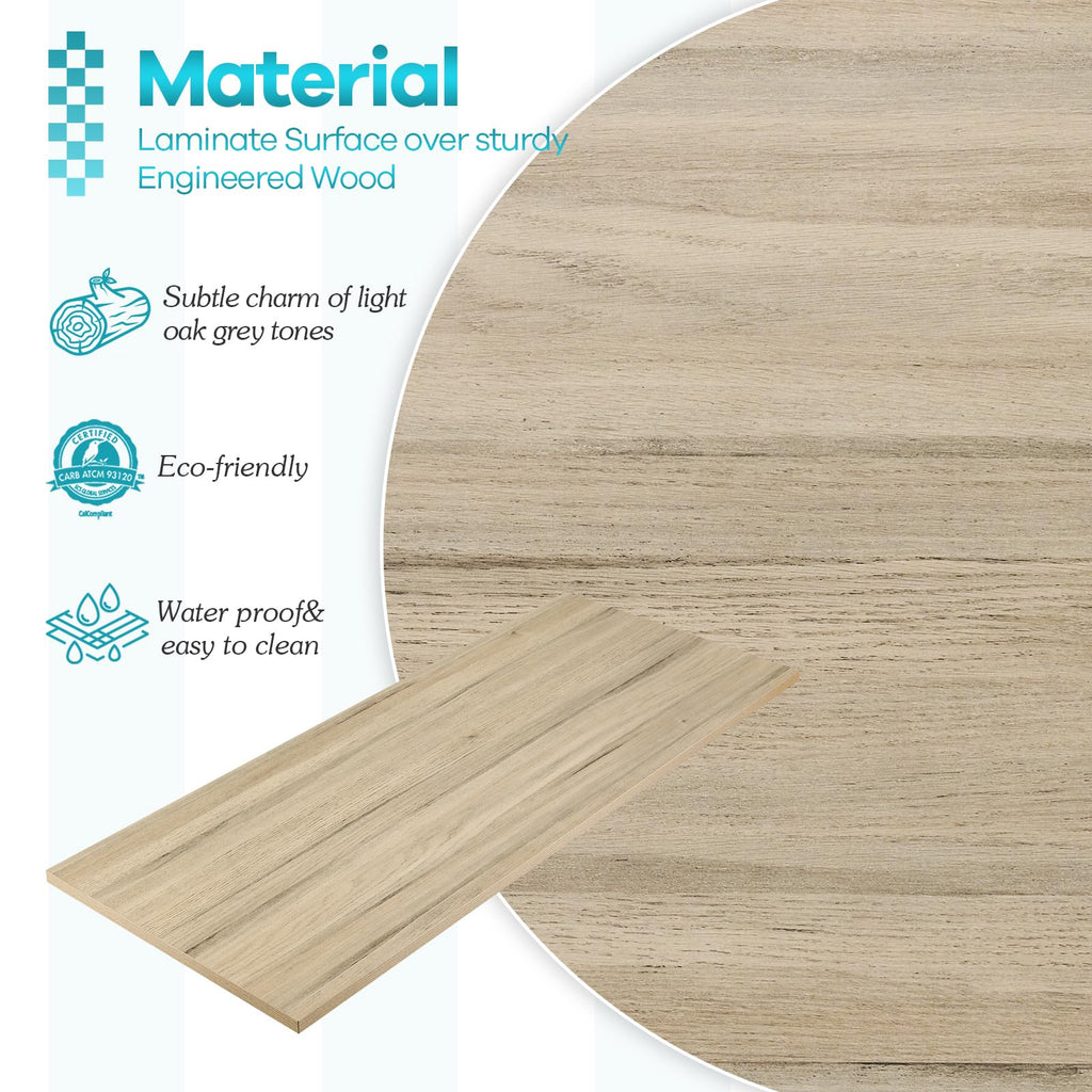 36x24 inches Tabletop, Solid One-Piece Desktop for Sit Stand Desk, Double Desks, L Desk DIY, Wood Countertop Home or