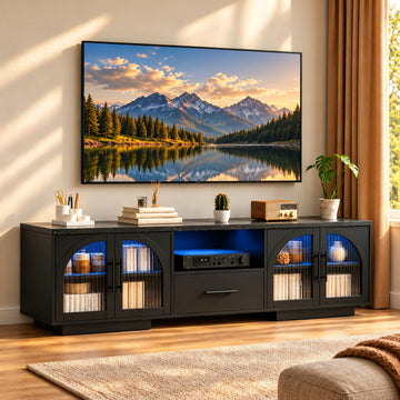 70" TV Stand for TVs up to 85", Mid Century LED TV Console