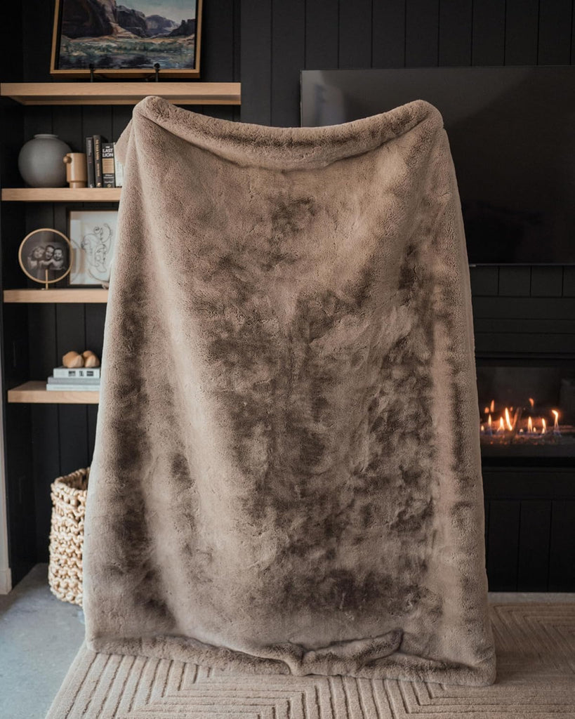 Earth Cuddle Blanket, Faux Fur Ultra-Soft Luxury Throw Blanket | Thick and Cozy Oversized Design for Lounging or