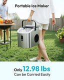 Ice Maker Countertop, Portable Ice Machine with Carry Handle, 26.5lbs Per Day, 9 Cubes in 6 Mins, Auto-Cleaning