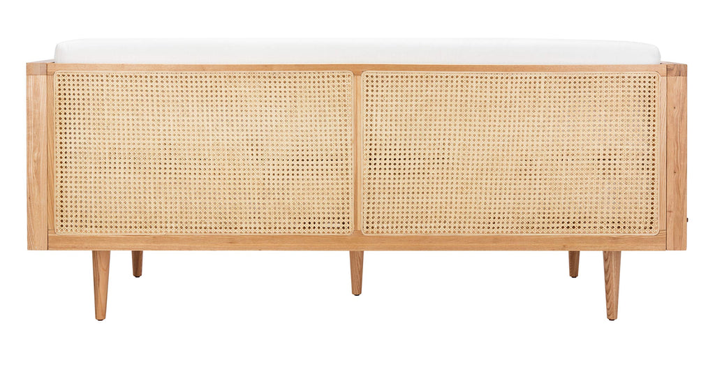 Couture Helena French Mid-Century Natural and Beige Rattan Daybed