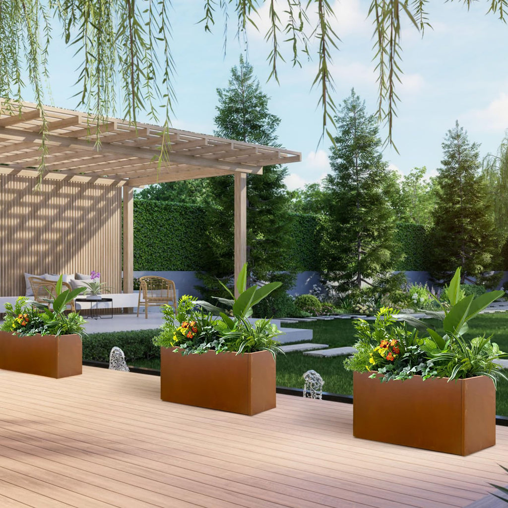 Corten Steel Planter Box 32" L x 16" W x 16" H, Rectangular