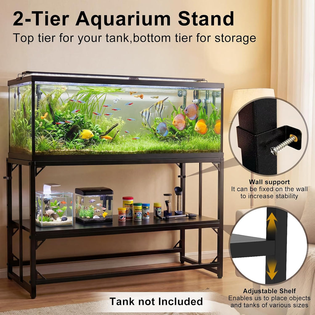 Fish Tank Stand, 50-75 Gallon Heavy Duty Metal Aquarium Stands, Reptile Tank, Turtle Tank, Breeder Tank Stand, 900LBS