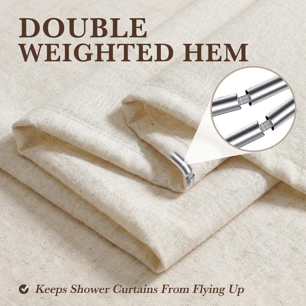 Linen Farmhouse Bathroom Decor 72x72 Inches