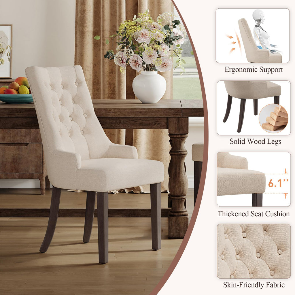 Wingback Set of 6, Beige