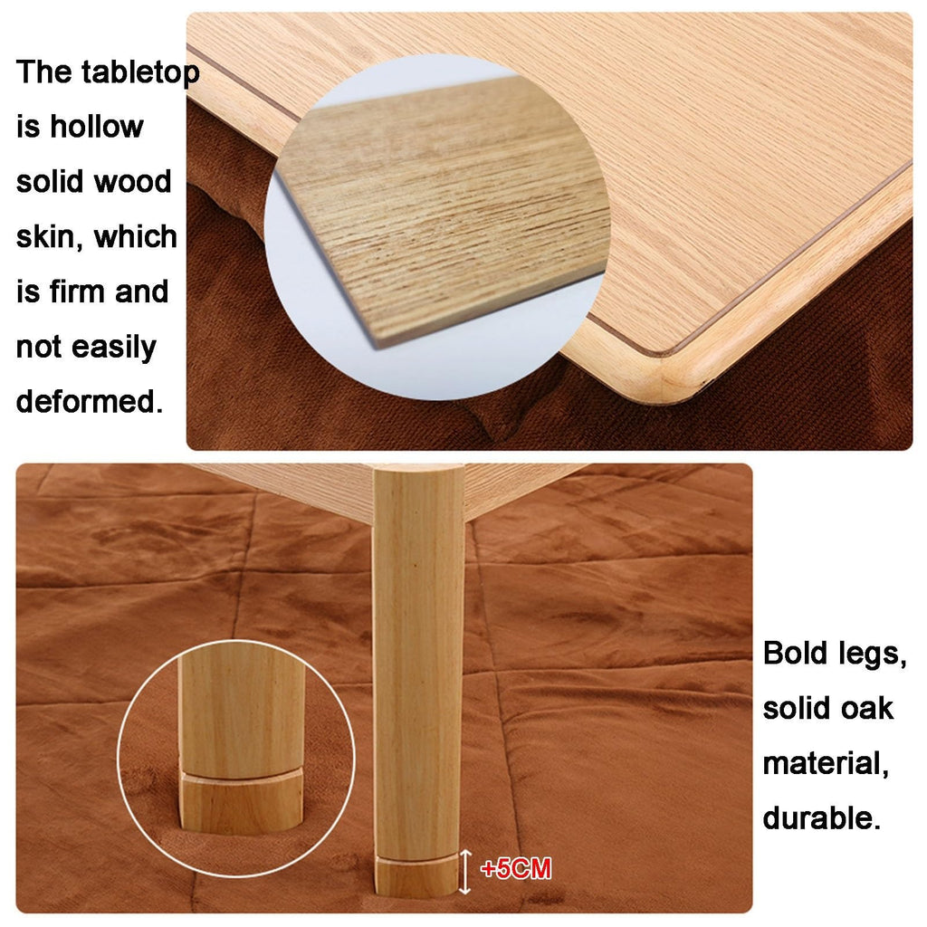 47" Kotatsu Table + Heater - 2-in-1 Set, All-Season Comfort, Solid Wood Construction. Perfect - A Heartwarming Gift
